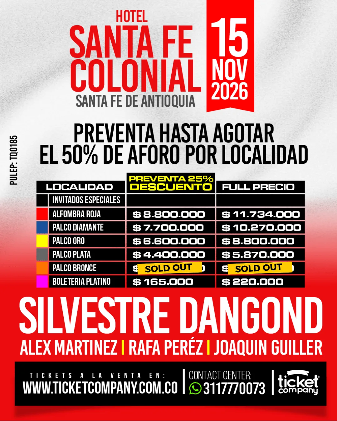 Localidades y precios