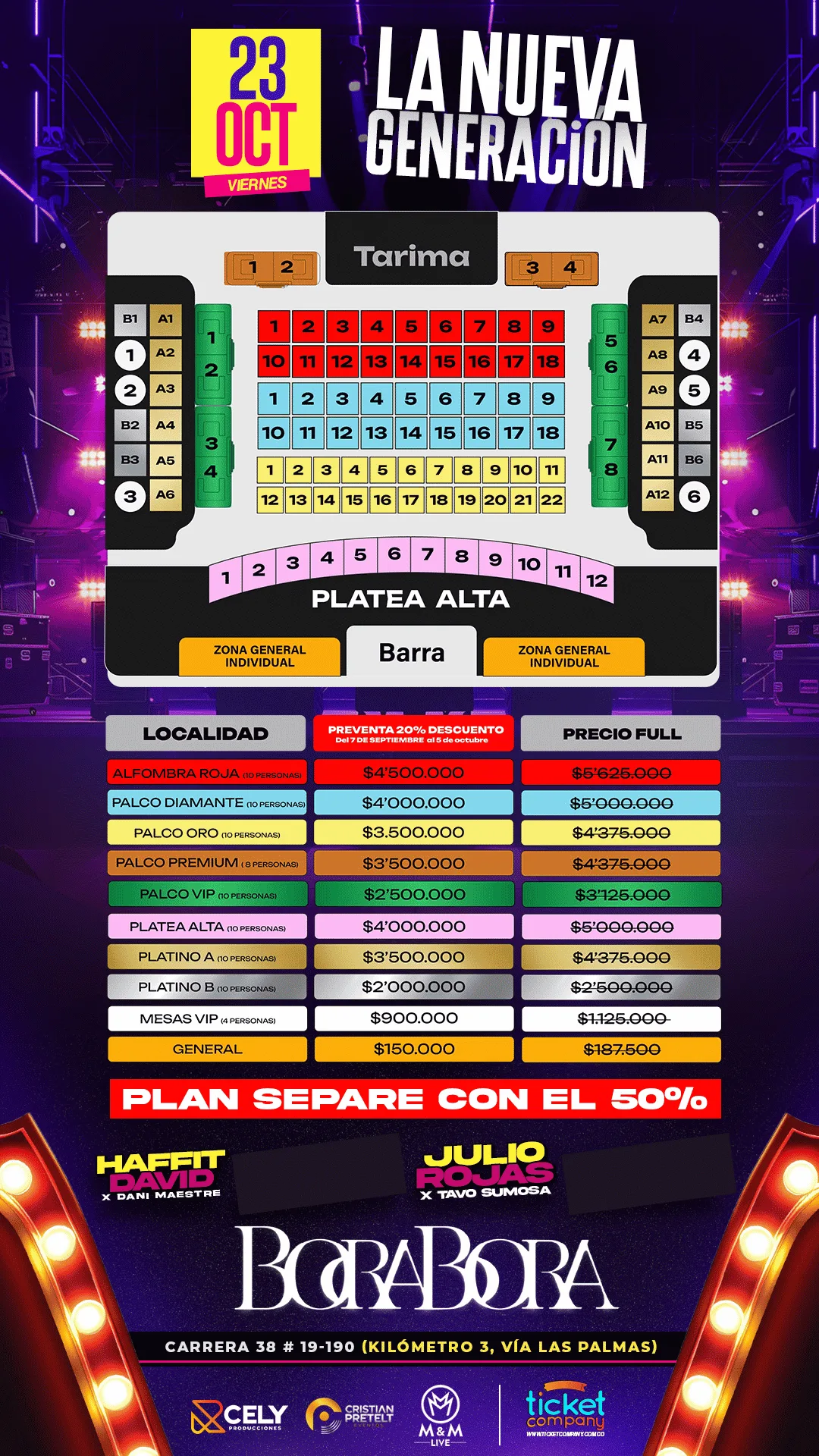 Localidades y precios